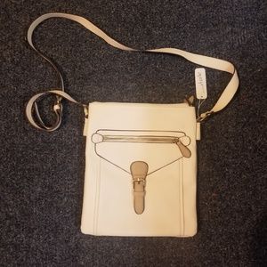 Crossbody Cream Faux Leather Purse